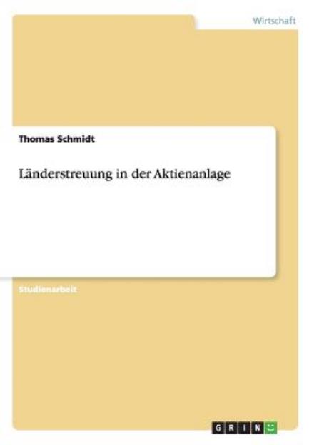 Cover for Thomas Schmidt · Landerstreuung in der Aktienanlage (Paperback Book) [German edition] (2013)