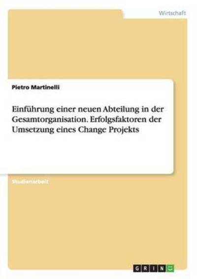Cover for Martinelli · Einführung einer neuen Abtei (Bog) (2016)