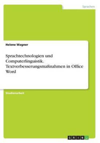 Cover for Wagner · Sprachtechnologien und Computerl (Bog) (2016)