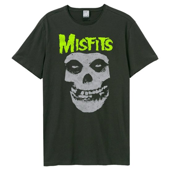 Misfits Neon Skull Amplified Vintage Charcoal Medium T Shirt - Misfits - Koopwaar - AMPLIFIED - 5054488864147 - 