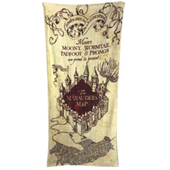 Cover for Harry Potter  Towel  Marauders Map 75cm x 150cm Merch · Harry Potter Handtuch Marauders Map 150 x 75 cm (Legetøj) [Off-white edition] (2024)