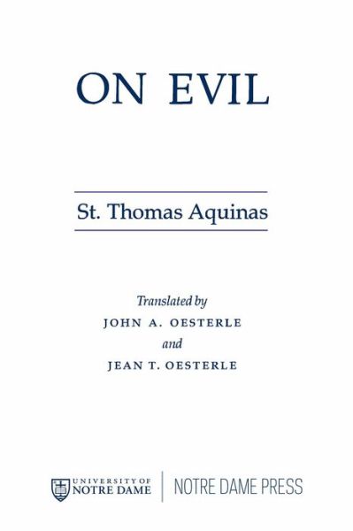 Cover for Thomas Aquinas · On Evil (Paperback Book) [New edition] (1995)