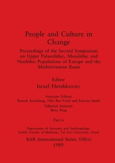 Cover for Israel Hershkovitz · People and Culture in Change, Part Ii (Book) (1989)