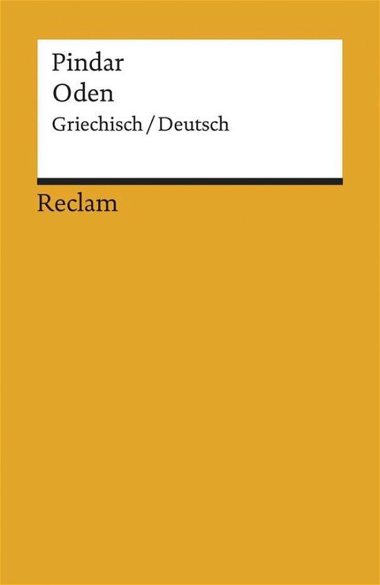 Cover for Pindar · Reclam UB 08314 Pindar.Oden,Griech.-Dt. (Buch)
