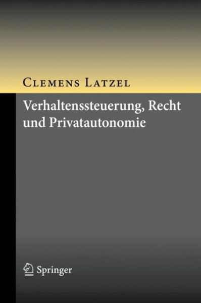 Cover for Latzel · Verhaltenssteuerung, Recht und P (Book) (2020)