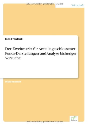 Cover for Ines Freidank · Der Zweitmarkt fur Anteile geschlossener Fonds-Darstellungen und Analyse bisheriger Versuche (Paperback Book) [German edition] (2003)