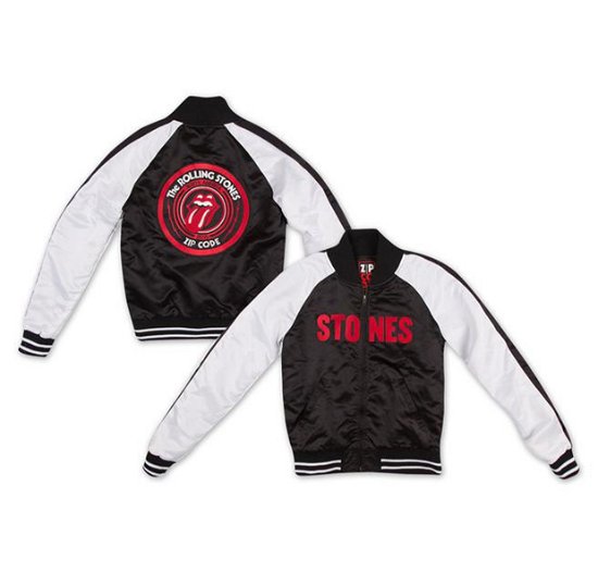 Cover for The Rolling Stones · Stones Satin Ladies Varsity Jacket (TØJ) [Black edition] (2017)