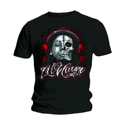 Cover for Lil Wayne · Lil Wayne Unisex T-Shirt: Skull Sketch (Black) (T-shirt) [size S] [Black - Unisex edition] (2015)