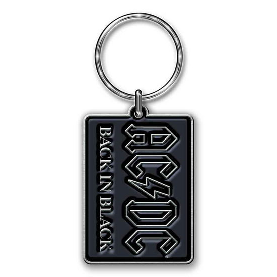 AC/DC Keychain: Back in Black (Die-Cast Relief) - AC/DC - Produtos - PHM - 5055339762148 - 28 de outubro de 2019