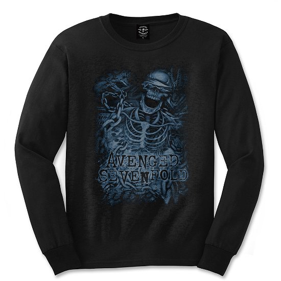 Cover for Avenged Sevenfold · Avenged Sevenfold Unisex Long Sleeved T-Shirt: Chained Skeleton (TØJ) [size S] [Black - Unisex edition]