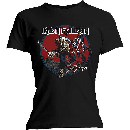 Iron Maiden Ladies T-Shirt: Trooper Red Sky - Iron Maiden - Merchandise - Global - Apparel - 5056170623148 - 