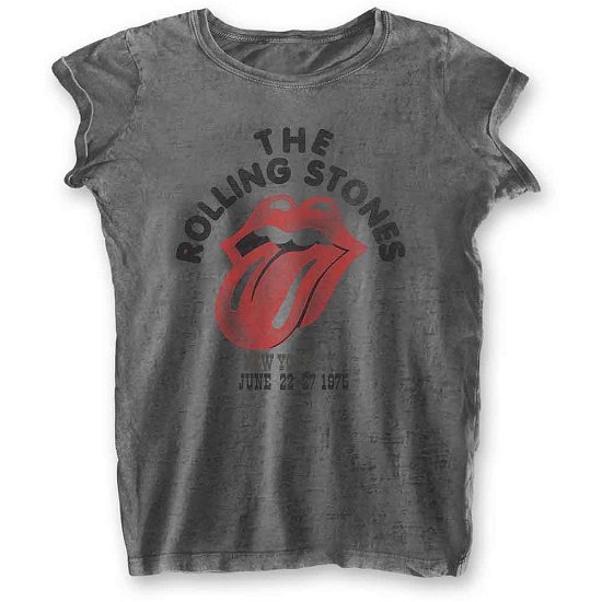 Cover for The Rolling Stones · The Rolling Stones Ladies T-Shirt: New York City 75 (Burnout) (T-shirt) [size M] [Grey - Ladies edition]