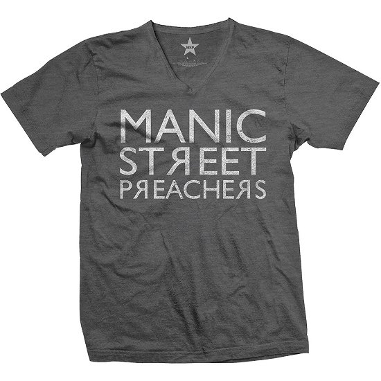 Manic Street Preachers Unisex T-Shirt: Reversed Logo - Manic Street Preachers - Koopwaar -  - 5056368637148 - 