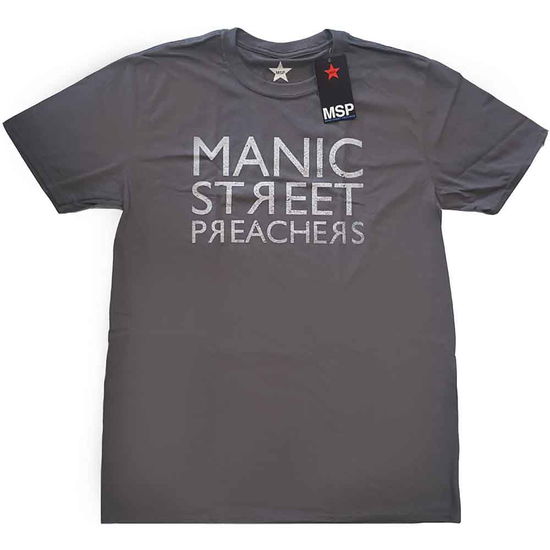 Cover for Manic Street Preachers · Manic Street Preachers Unisex T-Shirt: Reversed Logo (T-shirt) [size S] [Grey - Unisex edition]