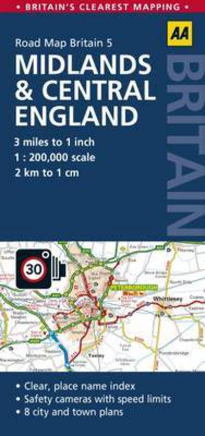 Cover for Aa · AA Road Map Britain: AA Road Map Britain 5: Midlands &amp; Central England (Hardcover Book) (2015)