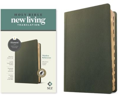 Cover for Tyndale · NLT Thinline Reference Bible, Filament Enabled Edition (Red Letter, Genuine Leather, Olive Green, Indexed) (Bog) (2023)