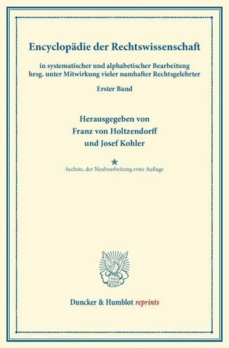 Cover for Franz Von Holtzendorff · Encyklopadie Der Rechtswissenschaft (Paperback Book) (2013)