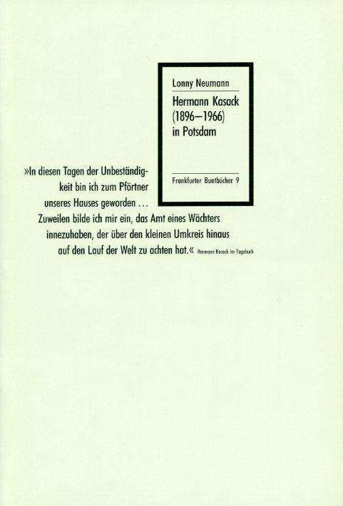 Cover for Neumann · Hermann Kasack (1896-1966) in P (N/A)