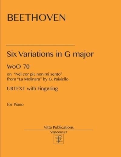 Cover for Ludwig van Beethoven · Beethoven Six Variations in G major (Paperback Book) (2020)