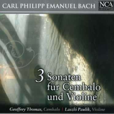 Bach C.p.e.: 3 Sonaten Fur Violine Und Cembalo - Thomas, Geoffrey / Pualik, Laszlo - Musiikki - NCA - 4019272601149 - 2012