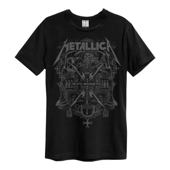 Metallica - Death Magnetic Amplified Vintage Charcoal Small T Shirt - Metallica - Produtos - AMPLIFIED - 5054488675149 - 1 de dezembro de 2023