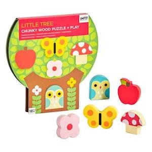 Cover for Petit Collage · Little Tree Chunky Wood Puzzle + Play (Jigsaw Puzzle) (2021)