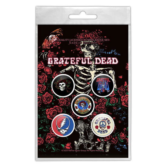 Grateful Dead Button Badge Pack: Skeleton & Rose - Grateful Dead - Koopwaar -  - 5056365727149 - 