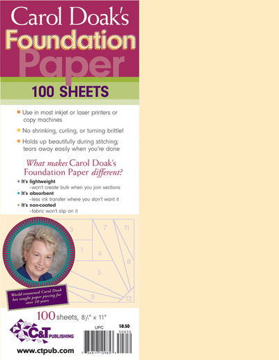 Carol Doak's Foundation Paper - Carol Doak - Merchandise - C & T Publishing - 9781571208149 - August 1, 2004