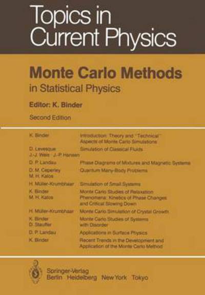 Cover for Kurt Binder · Monte Carlo Methods in Statistical Physics - Topics in Current Physics (Paperback Book) [Softcover reprint of the original 2nd ed. 1986 edition] (1986)
