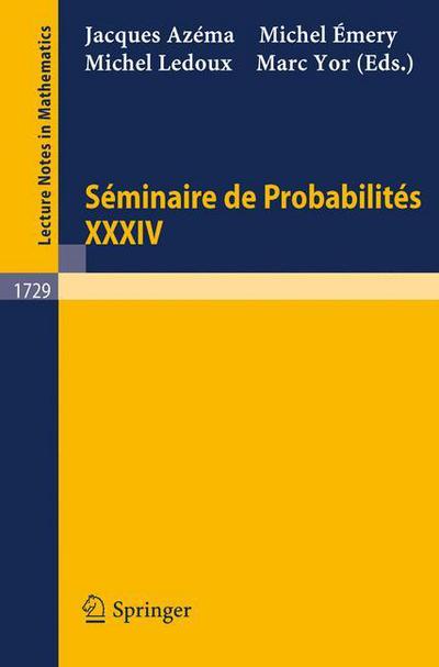 Cover for J Azema · Seminaire De Probabilites (1729) - Lecture Notes in Mathematics (Pocketbok) (2000)