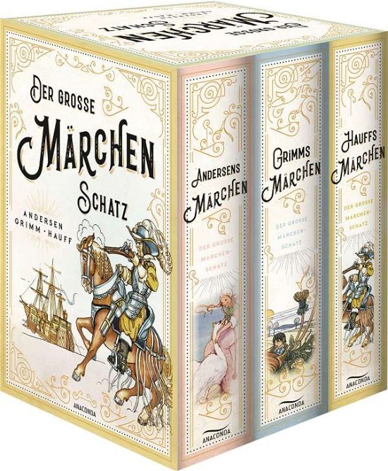 Cover for Wilhelm Grimm · Der große Märchenschatz (Andersens Märchen - Grimms Märchen - Hauffs Märchen) (3 Bände im Schuber) (Hardcover bog) (2020)