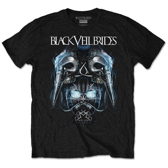 Black Veil Brides Unisex T-Shirt: Metal Mask (Retail Pack) - Black Veil Brides - Merchandise - Bandmerch - 5056170628150 - 