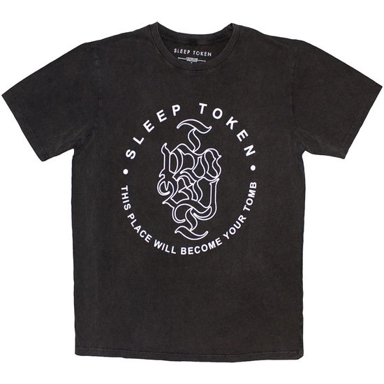 Cover for Sleep Token · Sleep Token Unisex Stone Wash T-Shirt: Tomb Text Ring (T-shirt) [size XL] (2025)