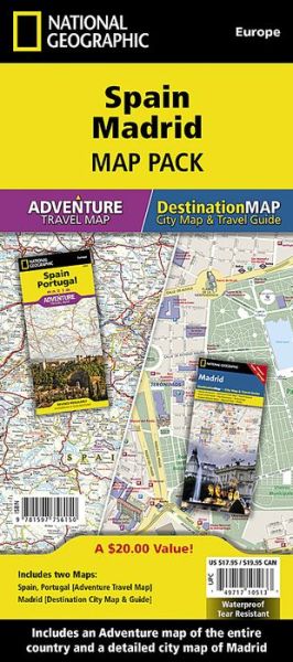 Cover for National Geographic Maps - Adventure · Spain, Madrid, Map Pack Bundle: Travel Maps International Adventure / Destination Map (Map) [2015th edition] (2022)