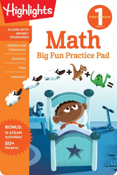 Cover for Highlights Learning · First Grade Math Big Fun Practice Pad - Highlights Big Fun Practice Pads (Paperback Book) (2022)