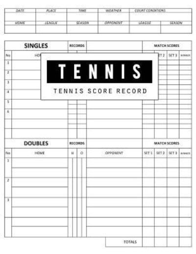 Cover for Bg Publishing · Tennis Score Record (Pocketbok) (2018)