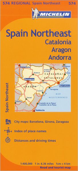 Cover for Michelin Travel &amp; Lifestyle · Spain - Northeast/ Aragon / Cataluna / Andorra (Maps / Regional (Michelin)) (Map) [10th edition] (2018)