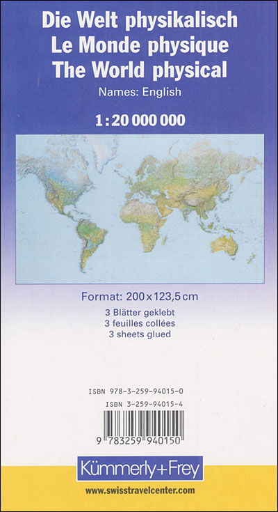 Cover for Kummerly &amp; Frey,Switzerland · World physical 3 sheets map 2011 (Map) (2021)