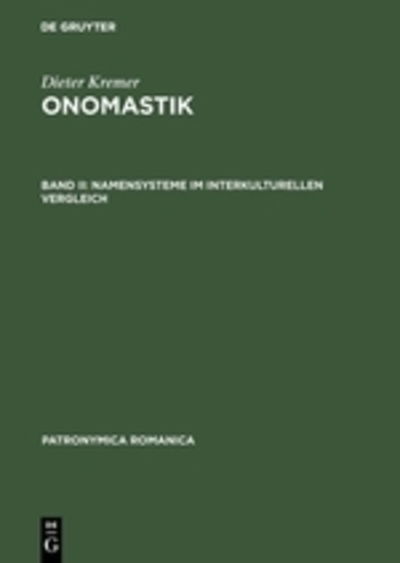 Cover for International Congress of Onomastic Sciences (18th 1993 Trier, Germany) · Onomastik (Book) (2000)