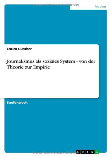 Cover for Günther · Journalismus als soziales Syste (Book) [German edition] (2009)