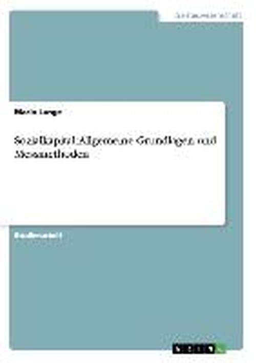 Cover for Lange · Sozialkapital: Allgemeine Grundla (Book) [German edition] (2011)