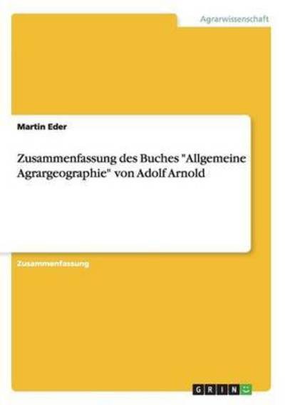 Cover for Eder · Zusammenfassung des Buches &quot;Allgem (Bog) (2015)