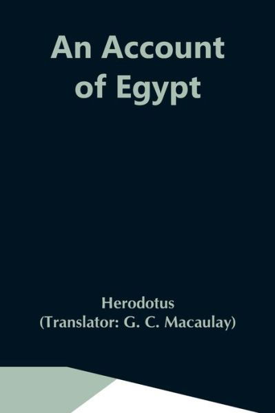 Cover for Herodotus · An Account Of Egypt (Pocketbok) (2021)