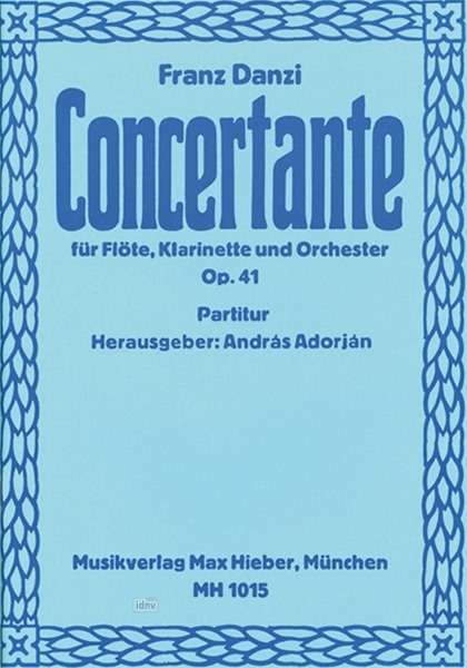 Cover for Danzi · Concertante,fl+klar+orch,Pt (Book)