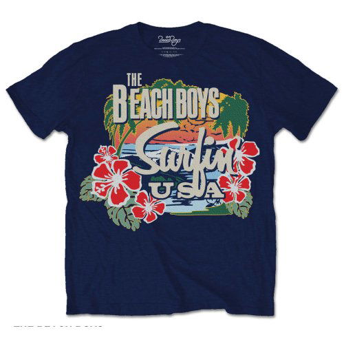 The Beach Boys Unisex T-Shirt: Surfin USA Tropical - The Beach Boys - Mercancía - ROFF - 5055295392151 - 6 de enero de 2015
