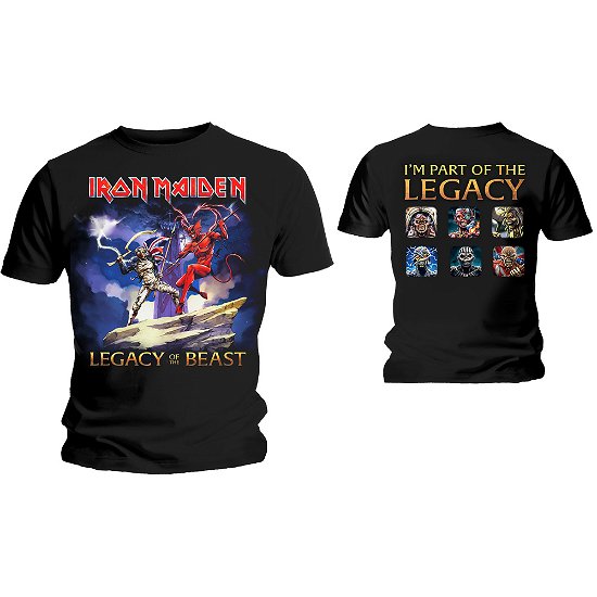 Cover for Iron Maiden · Iron Maiden Unisex T-Shirt: Legacy Beast Fight (Back Print) (T-shirt) [size S] [Black - Unisex edition]