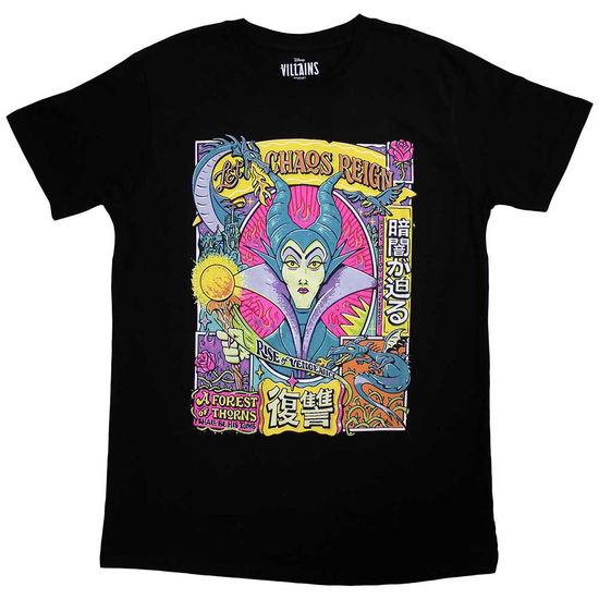 Maleficent Unisex T-Shirt: Sleeping Beauty Let Chaos Reign (Black) - Maleficent - Merchandise -  - 5056737228151 - January 24, 2024