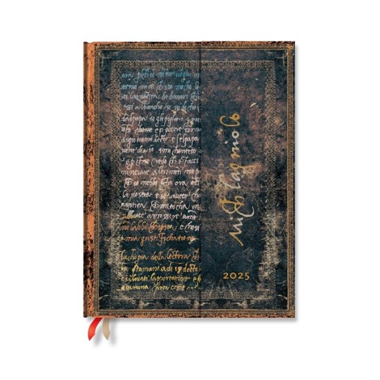 Cover for Paperblanks · Michelangelo, Handwriting (Embellished Manuscripts Collection) Ultra 12-month Horizontal Hardback Dayplanner 2025 (Wrap Closure) (Gebundenes Buch) (2024)