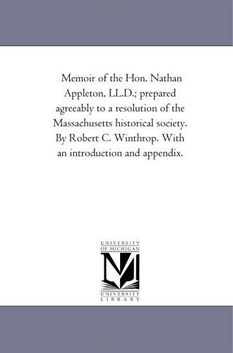 Cover for Robert Charles Winthrop · Memoir of the Hon. Nathan Appleton, Ll.d. (Paperback Book) (2011)