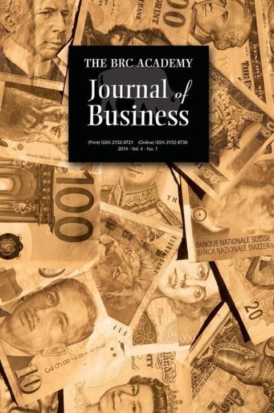 Cover for Paul Richardson · The Brc Academy Journal of Business Volume 4, Number 1 (Paperback Book) (2014)